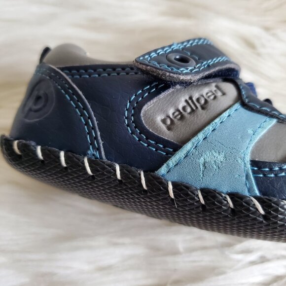 Pediped Franklin Navy/Gray Boy Shoes SZ 6-12 Months - Picture 11 of 12